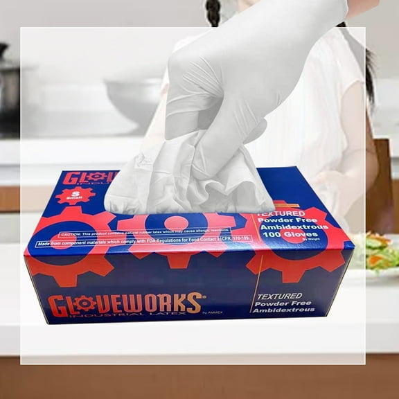 100 Pcs Latex Gloves Single Use Powder Free Wholesale Ship Fast (Size: M)