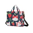 thumbnail image 2 of Cats with Strawberries Corduroy Tote Bag Handbag Large Messenger Bag Shoulder Crossbody Zipper Bag Purse, 2 of 8