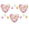 Ballerina Dancing Happy Birthday party balloons Decoration Supplies Pink Gold