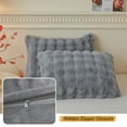 thumbnail image 6 of LIFEREVO Pack of 2 Fluffy Faux Rabbit Fur Pillowcases, Elegant Cute Plush Shaggy Bubble Bed Pillow Cases King Size Zipper Closure, Home Decorative Furry Fuzzy Long Pillow Shams 20x36, Light Grey, 6 of 7