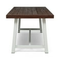 thumbnail image 4 of Noble House 74.00" Adult Rectangle 3 Pieces Acacia Wood Picnic Table, Brown/White, 4 of 10