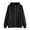 Black, variant on Loose Fitting Hoodie for Women Everyday Casual Pullover Sporty Streetwear Soft Breathable Cotton Blend Long Sleeve Apparel for Fall and Winter