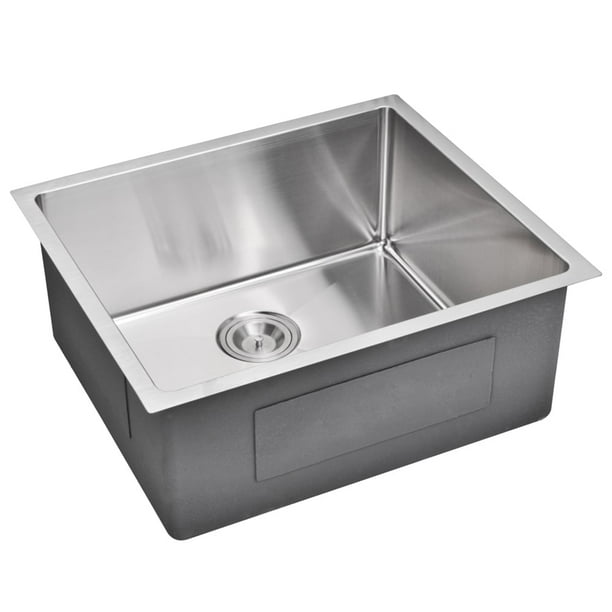 Water Creation 23-inch X 20-inch 15 mm Corner Radius Single Bowl Stainless Steel Hand Made Undermount Kitchen Sink Scratch Resistant