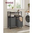thumbnail image 4 of VASAGLE Laundry Hamper, Laundry Basket with 2 Pull-Out and Removable Bags, 2 Shelves, 12 Gallons (46 L) Capacity per Bag, Black and Gray, 4 of 7