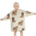 thumbnail image 3 of Dachshund Footprint Blanket Hoodies for Kids 6-13YR Oversize Wearable Blanket Hoodies for Boys Girls Teens, 3 of 7