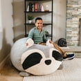 thumbnail image 5 of Big Joe Wild Things Foam Filled Animal Bean Bag Chair with Removable Cover, Rocky Raccoon Snugglepuff, Soft Faux Fur, 3 feet Big, 5 of 8