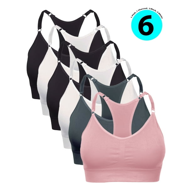 B2BODY Women's Sports Bras Yoga Lounge Wireless Racerback Bra Small to 2XL Sizes Multi Pack