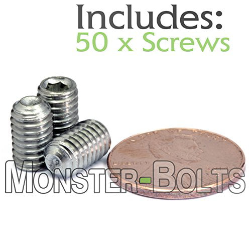 M6-1.0 x 10mm  Stainless Steel Socket Set Screws CUP Point DIN 916 A2-70 