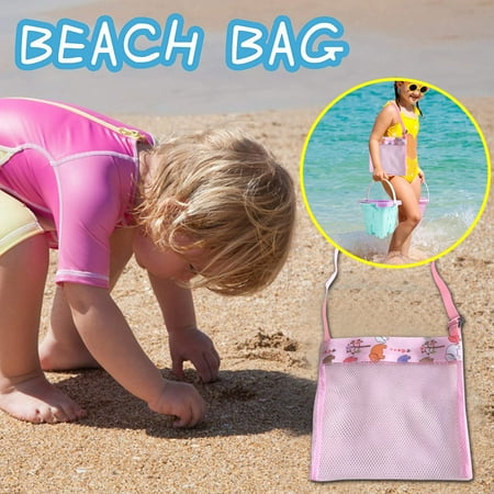 

WEPRO Color Children s Beach Bag Toy Storage Mesh Bag Small Cross Bag