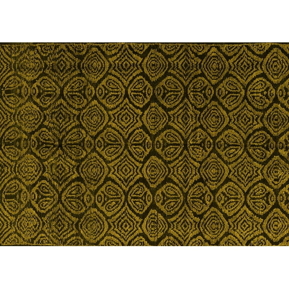 Ahgly Company Indoor Rectangle Abstract Yellow Modern Area Rugs, 2' x 5'