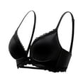 thumbnail image 2 of YWDJ Comfy Bras for Women Front Close Lounge Bras Size Small Wireless Comfortable Bras Adjustable Straps Half Cup Push up Cross Bras Padded Bras Wrap Sleep Bras Black 38, 2 of 4