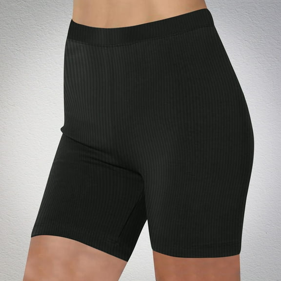 Vivianyo HD Women's Fitness Shorts for Yoga Women’s Elastic Waist Summer Solid Casual With Outing Shorts Pants