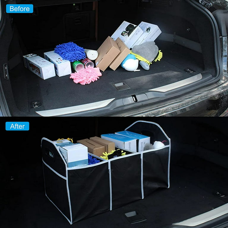 DRIVE Auto Products Multi Compartment Car Organizer and Trunk Storage, SUV  Cargo Accessories, Gray