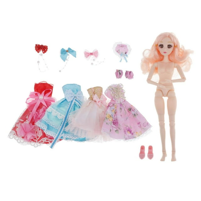 Adorable Muñeca Movible de 36 Cm, cabellero Rosa con 4 Juegos de , Fabricación de Juguetes para Bricolaje perfke Vestido de cuerpo de muñeca BJD