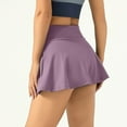 thumbnail image 5 of MIXUE Skirts For Women Summer Solid Color Elastic High Waist Casual Yoga Mini Tennis Skirt Activewear,Purple,M, 5 of 6