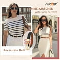 thumbnail image 4 of Women Reversible Leather Belt with Rotating Pin Buckle for Jeans Pants Dresses, 4 of 6