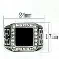 thumbnail image 2 of Luxe Jewelry Designs Men's Squared Stainless Steel Ring with Round Clear Crystals and Epoxy - Size, 2 of 4