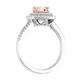 thumbnail image 2 of 0.79 Carat White Natural Diamond and Cushion Shaped Morganite Color Stone Engagement Ring in 14K White Gold (Ring Size 5.25) (SI1-SI2 Clarity), 2 of 5