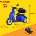 thumbnail image 3 of QEEKA 3-Wheel Mobility Scooter with Remote Control,Blue,500 lb Limit, 3 of 13