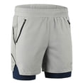thumbnail image 1 of Sports Shorts Men 2 in 1 Running Shorts Quick Drying Breathable Active Training Exercise Jogging Marathon Cycling Shorts, 1 of 6