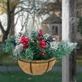 thumbnail image 3 of Feliz Navidad Cesta Colgante Luces Frosted Conos Ramas Bayas Decoración Ventana Colección Puerta Inicio Puerta interior Pórche Scienceny HA010144-00, 3 of 6