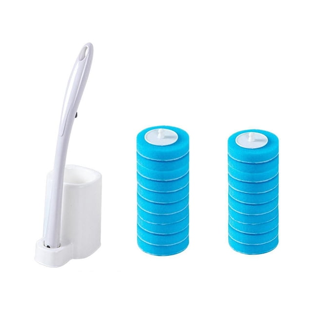 Kits de escobillas para inodoro Juego de escobillas de limpieza desechables Accesorios de mango largo (Blanco) Ndcxsfigh Libre de BPA
