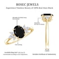 thumbnail image 5 of Rosec Jewels Real Black Onyx Oval Engagement Ring for Women - 1 Ct - Black Onyx Diamond Ring - AAA Grade - with Jewelry Box, 18K Yellow Gold, US 9.00, 5 of 8