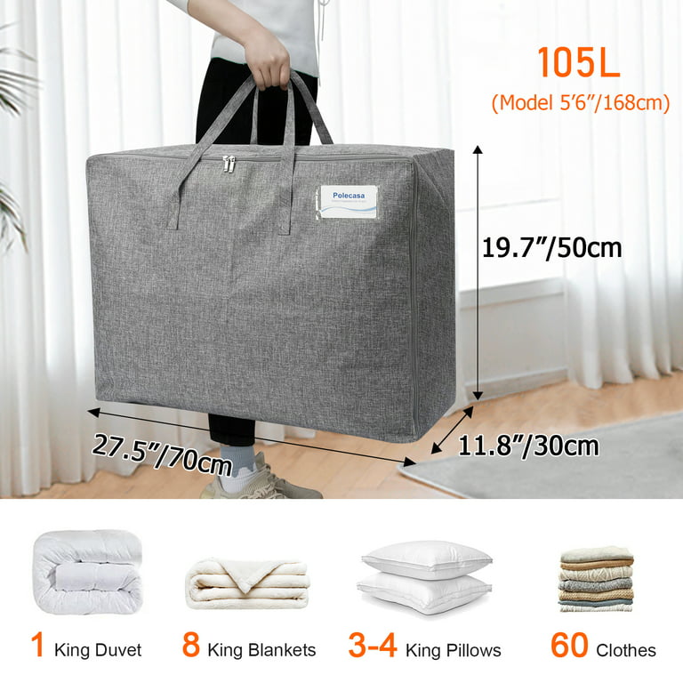 Heavy Duty Extra Large Moving Bags, Jumbo Organizer Storage Bags With  Durable Zipper, Water Resistant Totes, Carrying Bag, Camping Bag for  Clothes, Bedding, Comforter, Pillow, Moving 