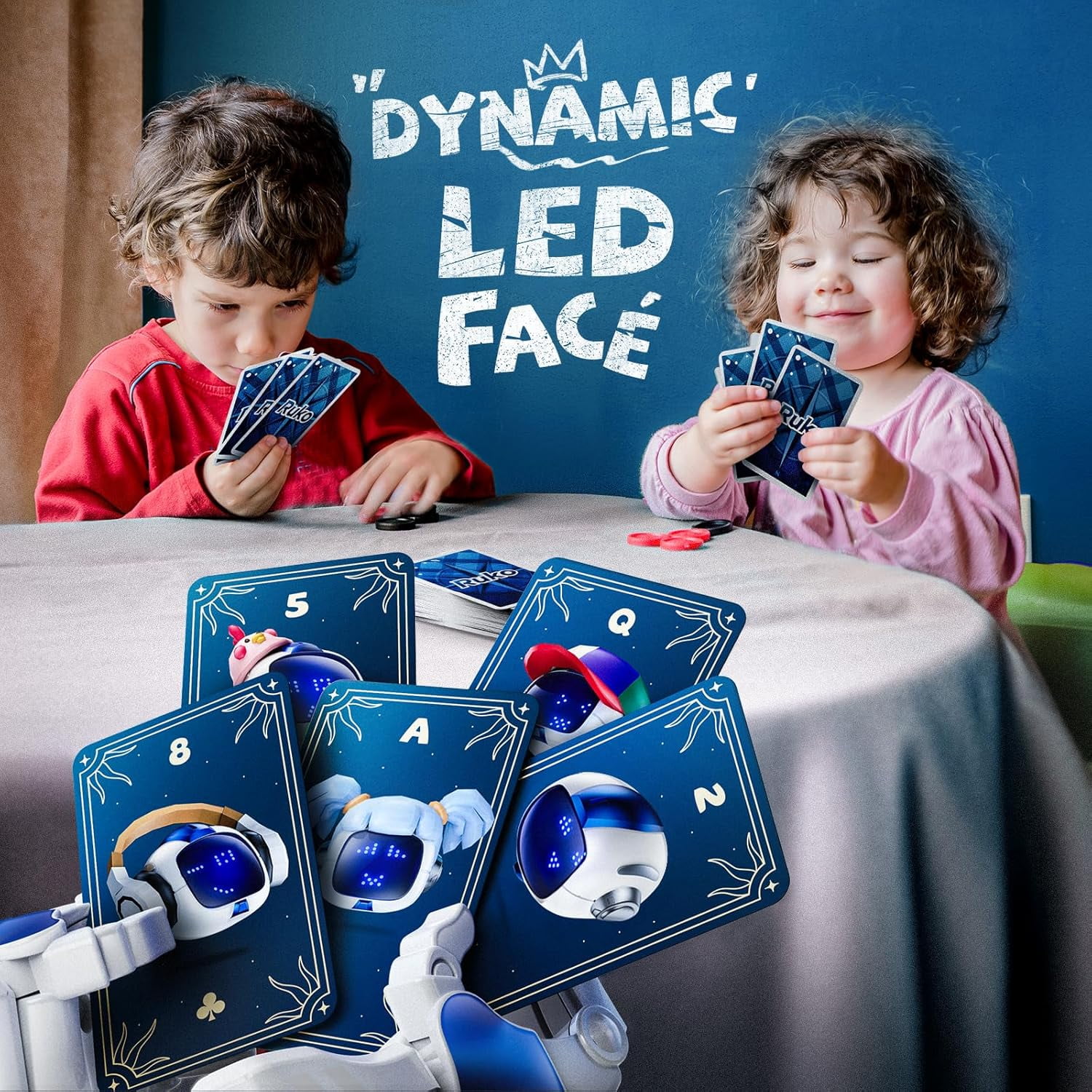 Ruko 6088 Programmable Robot with Gesture, Remote & APP Control, Rechargeable Robots Toys for Boys and Girls, Interactive LED Faces, Q&A Games, Gift for Kids 3–6, Blue