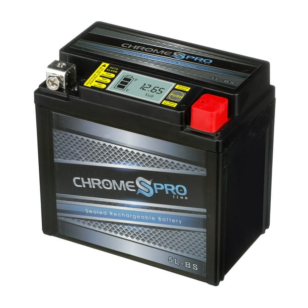 Chrome Pro Battery YTX5LBS (5LBS 12 Volt,4 Ah, 65 CCA) Atv Battery