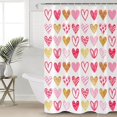thumbnail image 3 of Shower Curtain Valentine''s Day Pink Yellow Love Heart Type Polyester Fabric Shower Curtain with Hooks,Waterpoof Shower Curtains for Bathroom Showers and Bathtubs 72x84in, 3 of 5