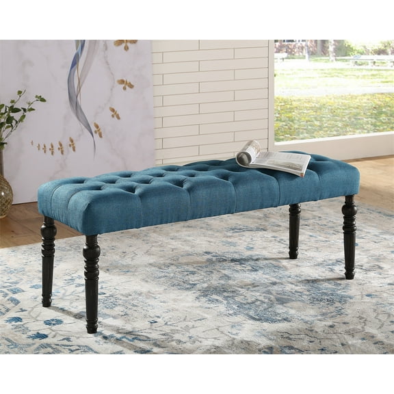 Dtwnek Fabric Dining Bench for Home, Bedroom, Dining Room, Blue