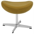 thumbnail image 3 of Citron Wool Fabric Saddle Ottoman Footrest, 3 of 3