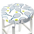 thumbnail image 3 of Haiem Tennis Rackets And Balls Print Cushion Round Bar Chair Seat Cover Bar Chair Cushion Covers Elastic Washable Bar Chair Cover,Protects from Scratches and Stains-13 inch, 3 of 7