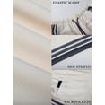 thumbnail image 6 of Women'S Wide Leg Pants Drawstring High Rise Side Striped Slouchy Palazzo Pants with Pockets Beige Blue Edge L, 6 of 8
