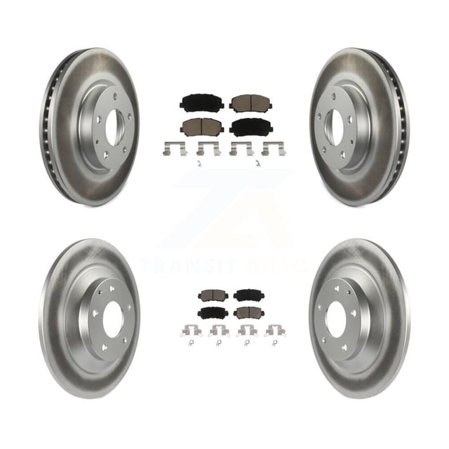 Transit Auto Front Rear Coated Disc Brake Rotors and Ceramic Pads Kit for Car 2013-2015 Mazda CX-5 KGC-101131