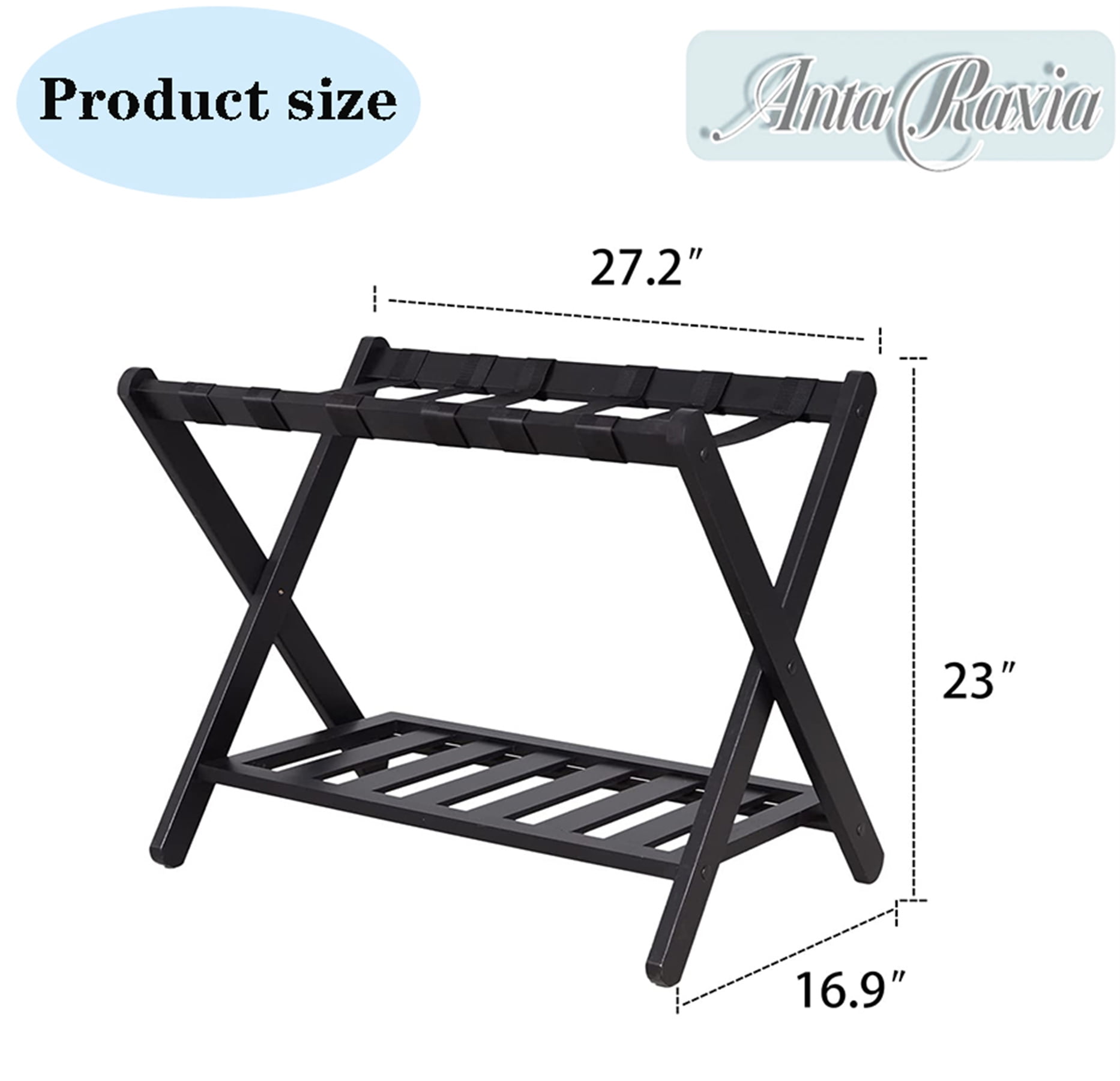 Luggage Rack with Shelf Folding Luggage Rack