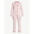 thumbnail image 4 of Derek Heart Women's Holiday Notch Collar Top and Pants Pajama Set, 2-Piece, Sizes S-XL, 4 of 4