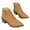 Khaki, variant on Lovskoo 2024 Dressy Ankle Boots for Women Faux Suede Pointed Toe Fall Winter Solid Color Chunky Stacked Heel Middle Heel Short Booties Khaki