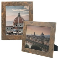 Golden State Art 8 x 10 Country Wood Grain Style Tabletop and Wall Display Picture Frames, Brown, 2 Count