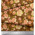 thumbnail image 3 of Soimoi Polyester Crepe Fabric Leaves & Peony Floral Print Fabric by The Yard 42 Inch Wide, 3 of 3