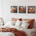 thumbnail image 6 of Burnt Orange Wall Decor Floral Canvas Wall Art Red Yellow and Gray Daisy Poppy Flower Posters Bedroom Colorful Wildflower Picture for Living Room Bathroom Modern Artwork Home Decorations 12x12" 3 Pcs, 6 of 6