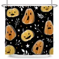 thumbnail image 6 of Tchckioa Halloween Pumpkins Shower Curtain,72x72 Inch Waterproof Hooks Bath Curtain for Bathroom, 6 of 6