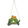 thumbnail image 4 of 6.5" Lovebird Parrots on a Branch Hanging Outdoor Garden Statue, 4 of 6
