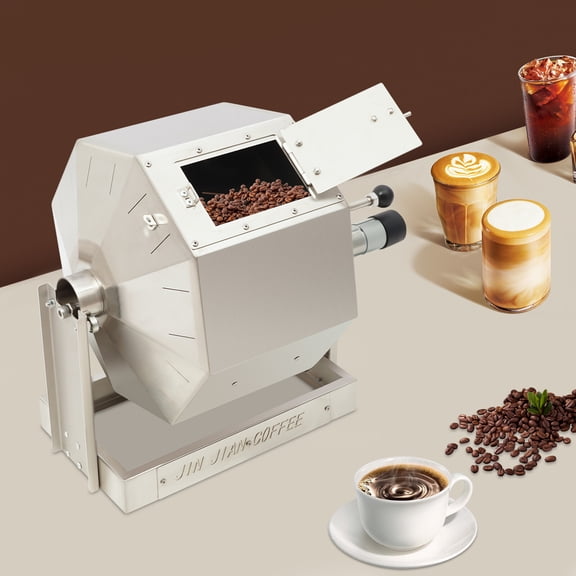 11.8*7.1 Modern Silver Coffee Bean Roaster Electric Coffee Beans Roaster Commercial Peanut Roaster