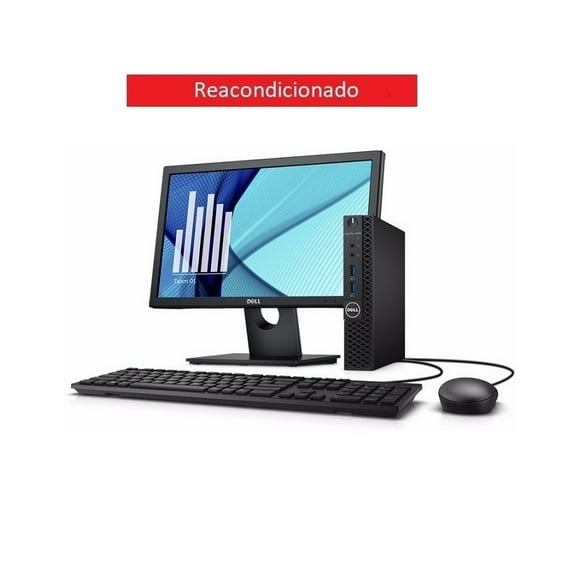 All In One Dell 7040 TINY- CORE I5 6TA- 16GB RAM- 512GB SSD- Monitor 19"- Reacondicionado.