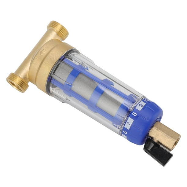 Kit de Prefiltro de Sedimentos de Hacia Abajo, Cabeza de Cobre Refinada Segura Anti dezincificación Estable Filtro de Agua de Sedimento Giratorio para El Hogar para Hogar