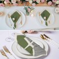 thumbnail image 3 of Sage Green Cloth Napkins, Modern Painting Farmhouse Striped Abstract Art Washable and Reusable Dinner Napkins Set of 8, Table Napkin for Kitchen Party Birthday Wedding Hotel Housewarming 20"x20", 3 of 9