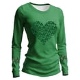 thumbnail image 3 of Uootdi Womens St Patrick's Day Tops Crewneck Shamrock Print Long Sleeve Shirts Parades Holiday Gatherings Tees Blouses Gift, 3 of 6