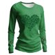 thumbnail image 3 of Mujeres de Manga Larga Tops Casual Día de San Patricio Impresión Cuello Redondo Blusa Suelta Poliéster Ligero Suave Cómodo para Primavera Verano, 3 of 6